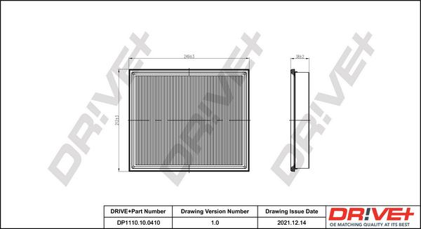Dr!ve+ DP1110.10.0410 - Повітряний фільтр autozip.com.ua