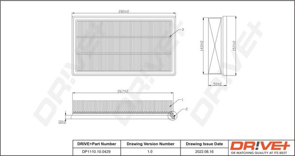 Dr!ve+ DP1110.10.0429 - Повітряний фільтр autozip.com.ua