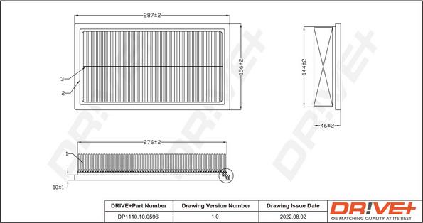 Dr!ve+ DP1110.10.0596 - Повітряний фільтр autozip.com.ua