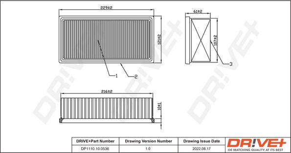 Dr!ve+ DP1110.10.0536 - Повітряний фільтр autozip.com.ua