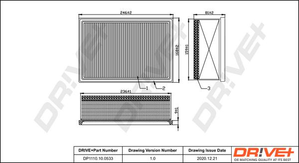 Dr!ve+ DP1110.10.0533 - Повітряний фільтр autozip.com.ua