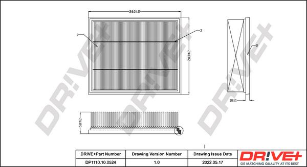 Dr!ve+ DP1110.10.0524 - Повітряний фільтр autozip.com.ua