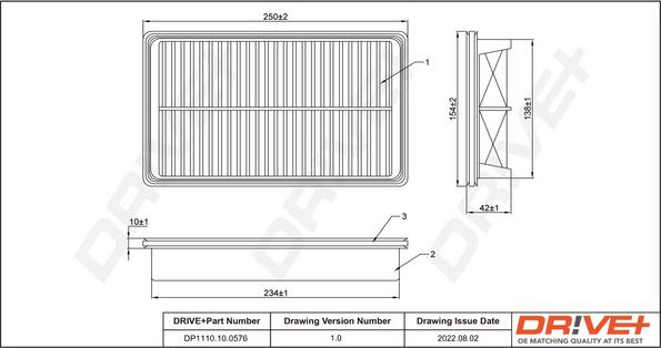 Dr!ve+ DP1110.10.0576 - Повітряний фільтр autozip.com.ua