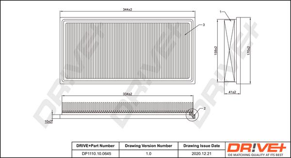 Dr!ve+ DP1110.10.0645 - Повітряний фільтр autozip.com.ua