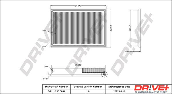 Dr!ve+ DP1110.10.0651 - Повітряний фільтр autozip.com.ua