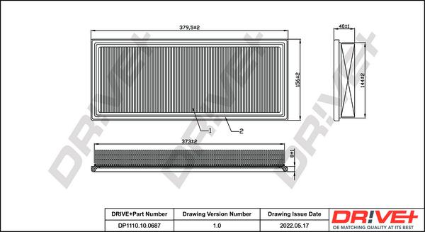 Dr!ve+ DP1110.10.0687 - Повітряний фільтр autozip.com.ua