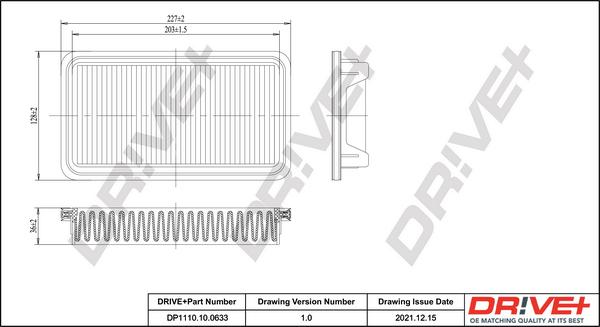 Dr!ve+ DP1110.10.0633 - Повітряний фільтр autozip.com.ua