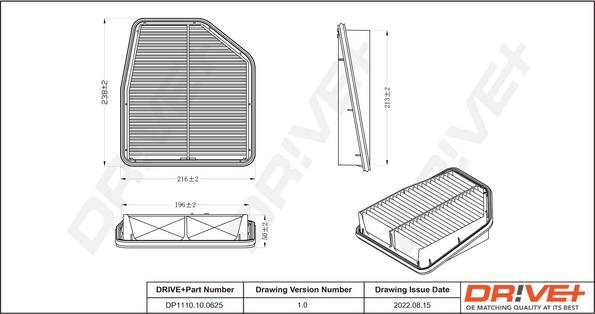 Dr!ve+ DP1110.10.0625 - Повітряний фільтр autozip.com.ua