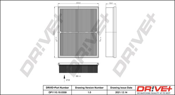 Dr!ve+ DP1110.10.0359 - Повітряний фільтр autozip.com.ua