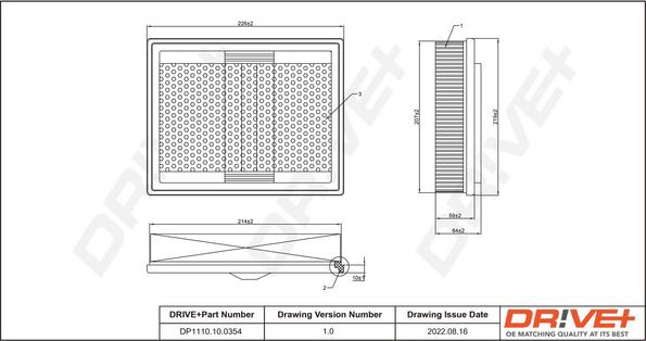 Dr!ve+ DP1110.10.0354 - Повітряний фільтр autozip.com.ua