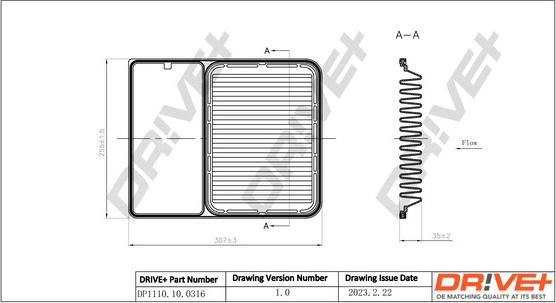 Dr!ve+ DP1110.10.0316 - Повітряний фільтр autozip.com.ua