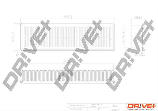 Dr!ve+ DP1110.10.0380 - Повітряний фільтр autozip.com.ua