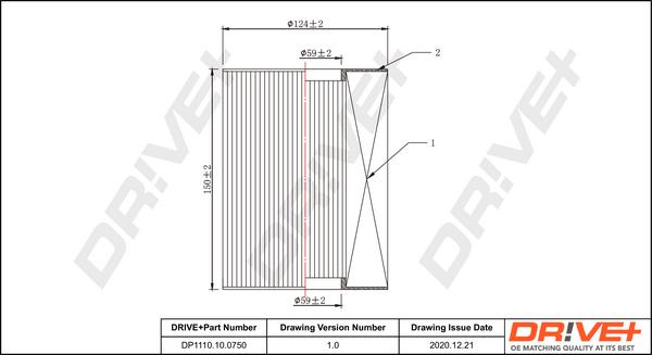 Dr!ve+ DP1110.10.0750 - Повітряний фільтр autozip.com.ua