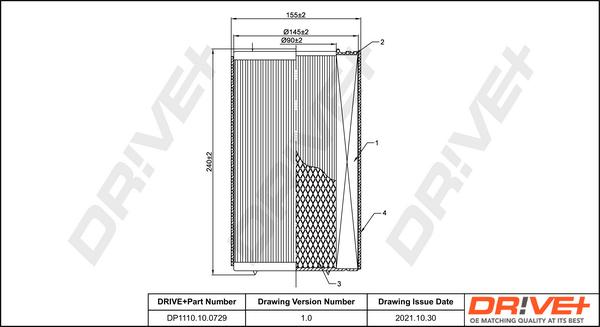 Dr!ve+ DP1110.10.0729 - Повітряний фільтр autozip.com.ua