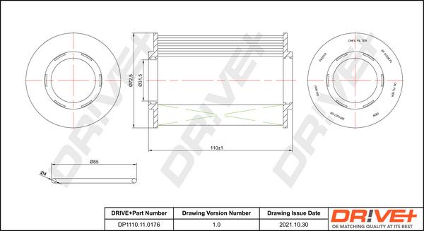 Dr!ve+ DP1110.11.0176 - Масляний фільтр autozip.com.ua