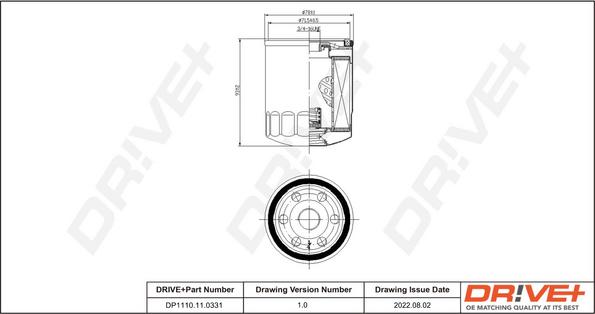 Dr!ve+ DP1110.11.0331 - Масляний фільтр autozip.com.ua