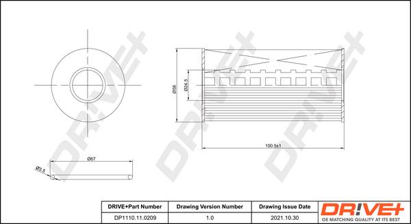 Dr!ve+ DP1110.11.0209 - Масляний фільтр autozip.com.ua