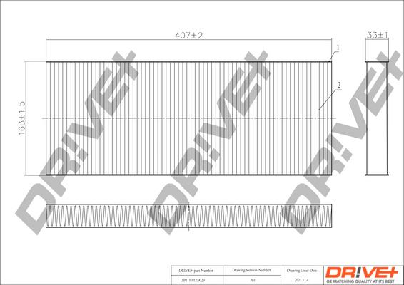 Dr!ve+ DP1110.12.0029 - Фільтр, повітря у внутрішній простір autozip.com.ua