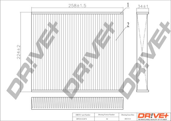 Dr!ve+ DP1110.12.0074 - Фільтр, повітря у внутрішній простір autozip.com.ua
