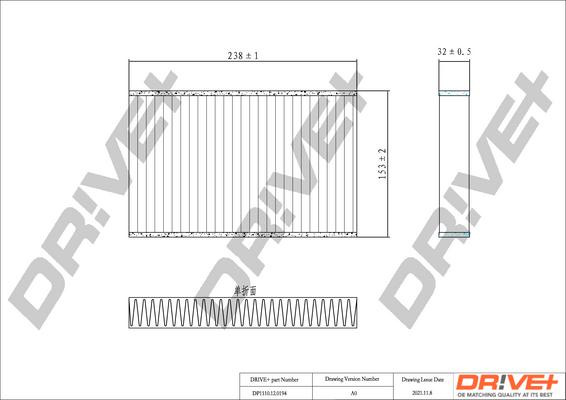 Dr!ve+ DP1110.12.0194 - Фільтр, повітря у внутрішній простір autozip.com.ua