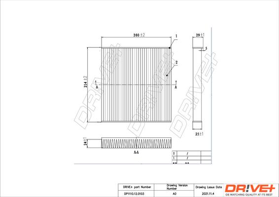 Dr!ve+ DP1110.12.0103 - Фільтр, повітря у внутрішній простір autozip.com.ua