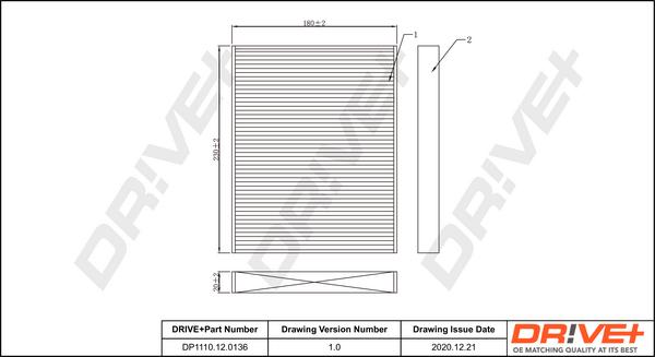 Dr!ve+ DP1110.12.0136 - Фільтр, повітря у внутрішній простір autozip.com.ua