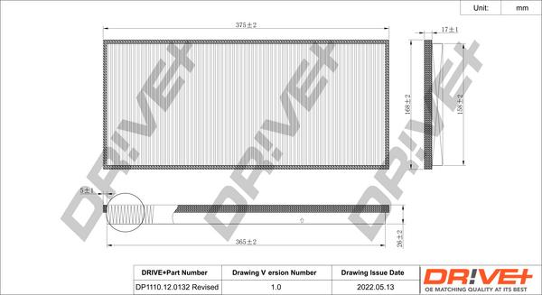 Dr!ve+ DP1110.12.0132 - Фільтр, повітря у внутрішній простір autozip.com.ua