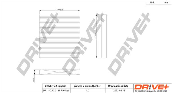 Dr!ve+ DP1110.12.0137 - Фільтр, повітря у внутрішній простір autozip.com.ua