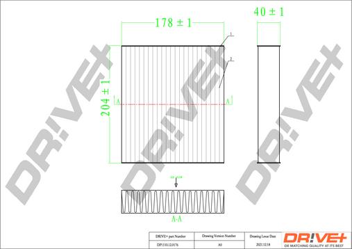 Dr!ve+ DP1110.12.0176 - Фільтр, повітря у внутрішній простір autozip.com.ua