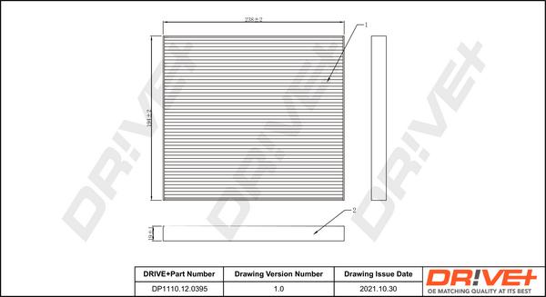 Dr!ve+ DP1110.12.0395 - Фільтр, повітря у внутрішній простір autozip.com.ua