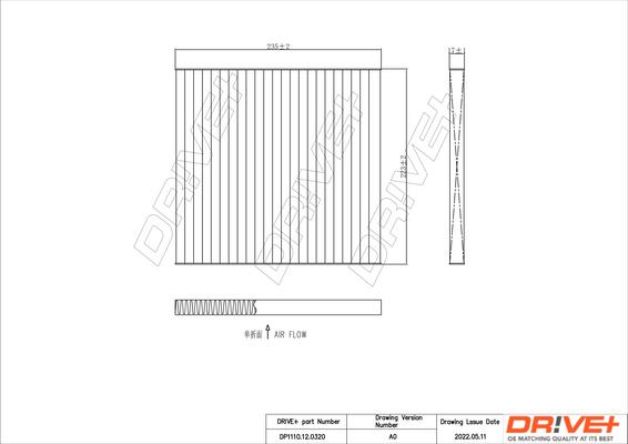 Dr!ve+ DP1110.12.0320 - Фільтр, повітря у внутрішній простір autozip.com.ua