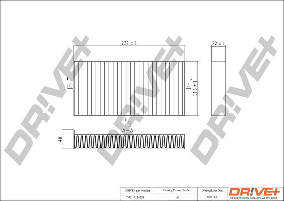 Dr!ve+ DP1110.12.0208 - Фільтр, повітря у внутрішній простір autozip.com.ua