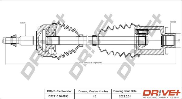 Dr!ve+ DP2110.10.0993 - Приводний вал autozip.com.ua