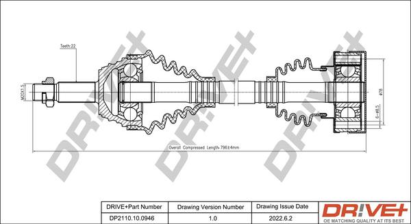 Dr!ve+ DP2110.10.0946 - Приводний вал autozip.com.ua