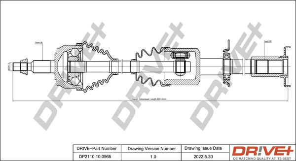 Dr!ve+ DP2110.10.0965 - Приводний вал autozip.com.ua
