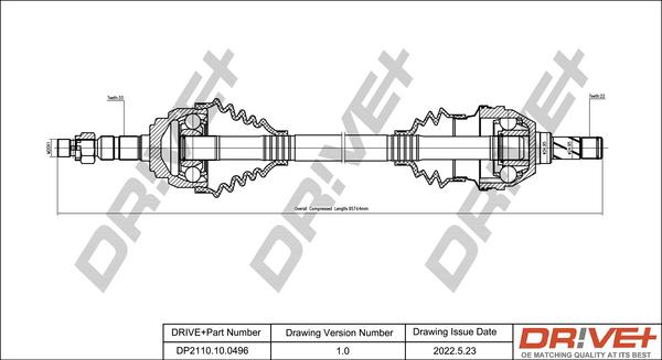 Dr!ve+ DP2110.10.0496 - Приводний вал autozip.com.ua