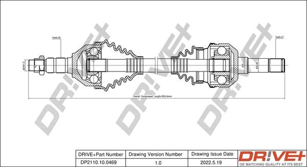 Dr!ve+ DP2110.10.0469 - Приводний вал autozip.com.ua