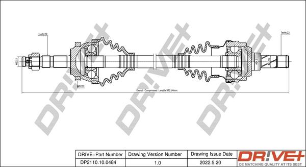 Dr!ve+ DP2110.10.0484 - Приводний вал autozip.com.ua