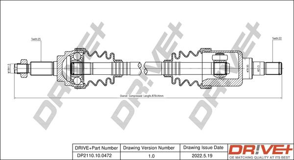Dr!ve+ DP2110.10.0472 - Приводний вал autozip.com.ua