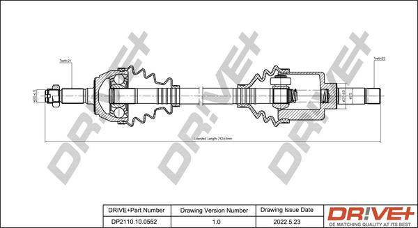 Dr!ve+ DP2110.10.0552 - Приводний вал autozip.com.ua