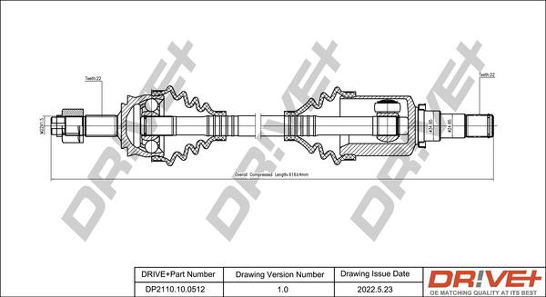 Dr!ve+ DP2110.10.0512 - Приводний вал autozip.com.ua