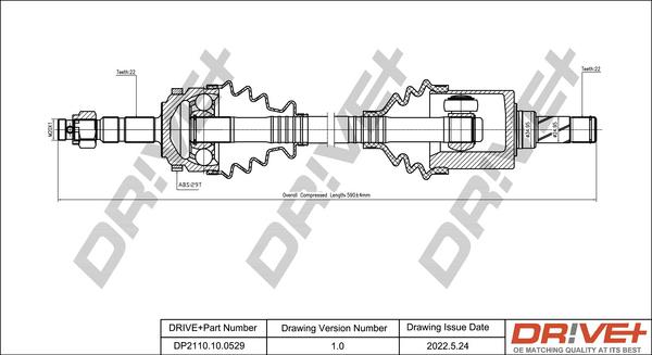 Dr!ve+ DP2110.10.0529 - Приводний вал autozip.com.ua