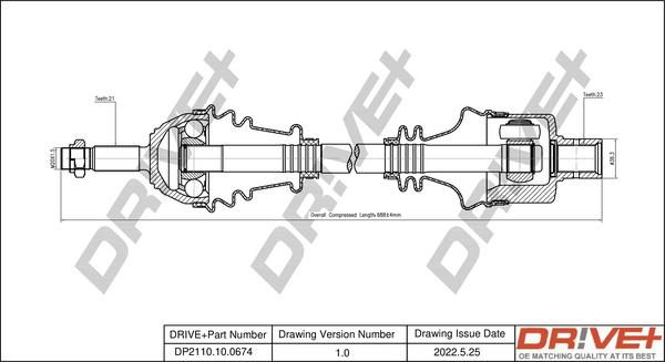Dr!ve+ DP2110.10.0674 - Приводний вал autozip.com.ua