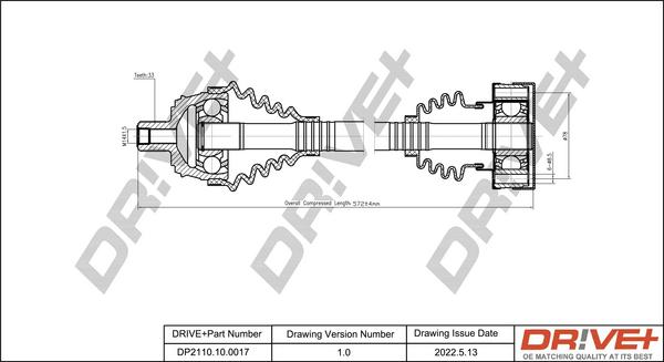 Dr!ve+ DP2110.10.0017 - Приводний вал autozip.com.ua
