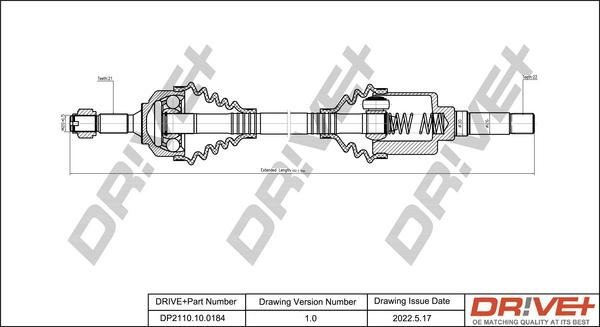 Dr!ve+ DP2110.10.0184 - Приводний вал autozip.com.ua