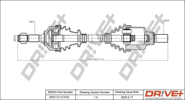 Dr!ve+ DP2110.10.0181 - Приводний вал autozip.com.ua