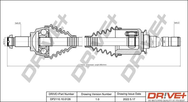 Dr!ve+ DP2110.10.0126 - Приводний вал autozip.com.ua