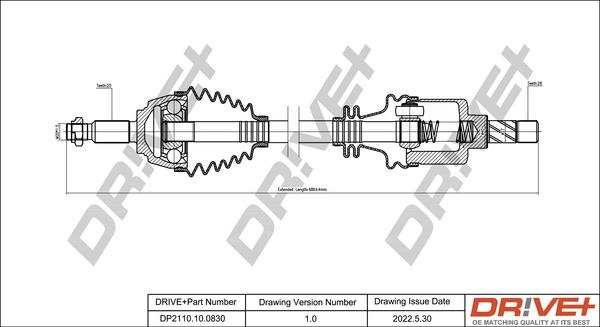 Dr!ve+ DP2110.10.0830 - Приводний вал autozip.com.ua
