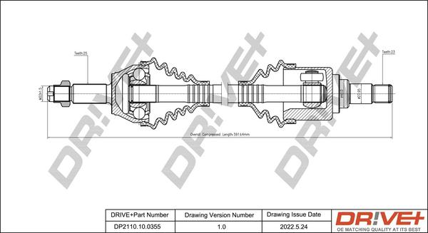 Dr!ve+ DP2110.10.0355 - Приводний вал autozip.com.ua