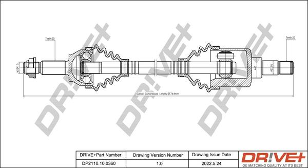 Dr!ve+ DP2110.10.0360 - Приводний вал autozip.com.ua